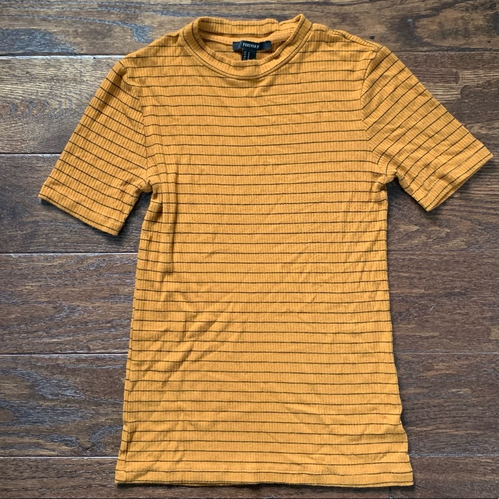 Stripped Mock Turtle Neck top